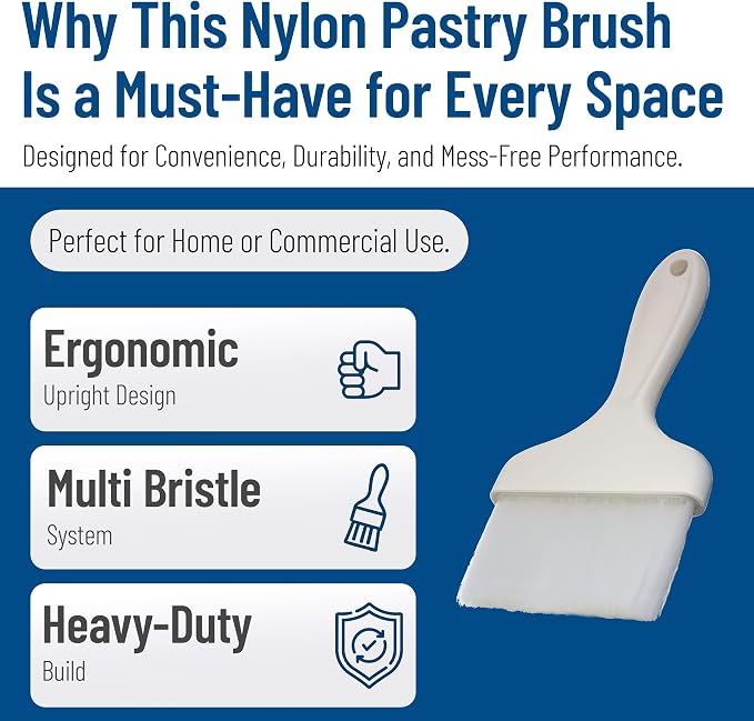 Carlisle FoodService Products 4039302 Sparta Galaxy Nylon Pastry Brush, 4", White