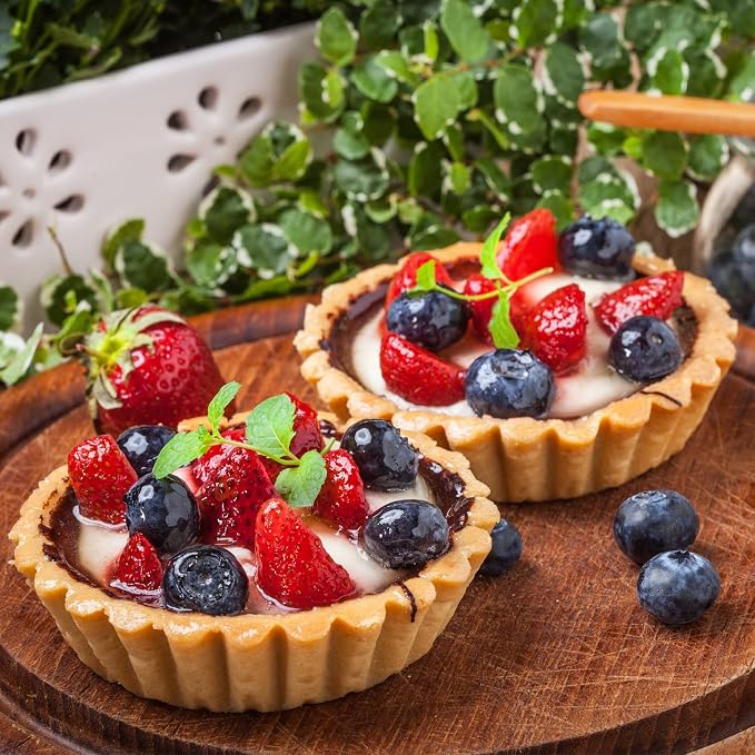 20 Pack Egg Tart Pans, 2.6 x 0.8in Small Metal Cupcake Pans Pie Cookie Muffin Tins Reusable Baking Mold Cups