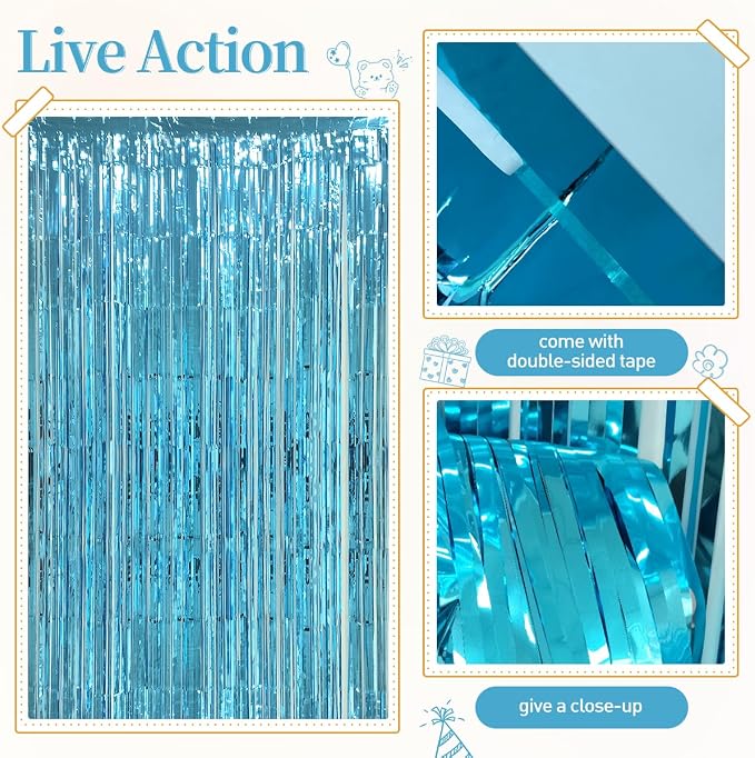 Toy Inspired Story Balloons Garland Arch Kit with Light Blue Fringe Curtain for Boys Farm Rodeo Cowboy Boots Animal Themed Baby Shower Birthday Kids Barnyard Celebration Party Decorations