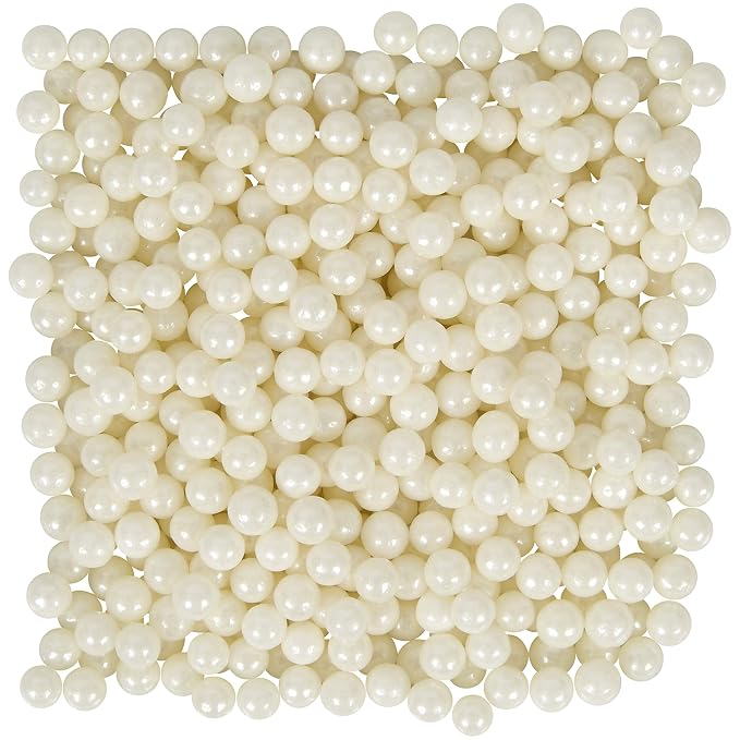 Wilton White Sugar Pearl Sprinkles, Edible Cake Pearls for Wedding Cakes, Cupcakes, Cookies & Desserts, Elegant Pearlescent Sprinkles for Special Occasions, 4.9 oz