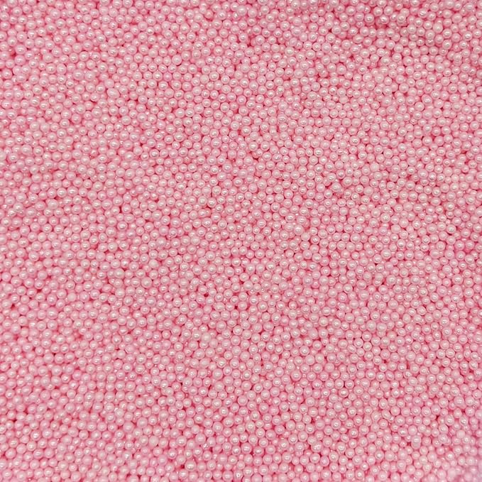 Dynastang 2mm Pink Pearls Sprinkles Edible Pearls Cake Decorating Stars Cake Decorations Cupcake Toppers Cookie Decorating Perfect for Cakes, Cupcakes, Desserts Toppings 3OZ