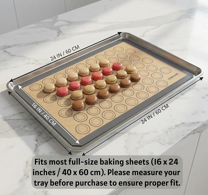 Macaron Silicone Baking Mats - Set of 10 - Full Size - 16 x 24inch, Non-Stick Macaron Mat for Perfect Baking - Dishwasher & Oven Safe, Ideal for Macarons, Cookies, Bread, and More