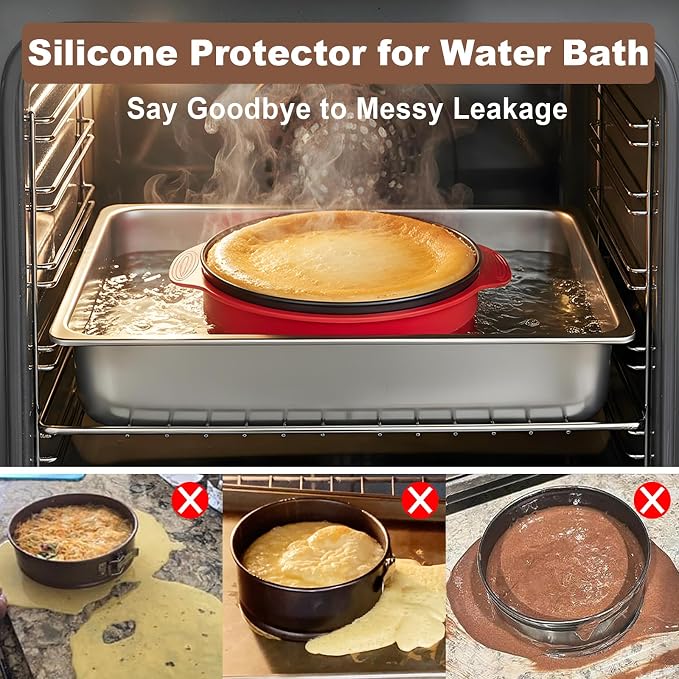 Springform Pan 9 Inch Nonstick, 9 Springform Cheesecake Pan with Silicone Protector, Leakproof Spring Form Pan for Cheesecake, 9 Inch Springform Cheese Cake Pans for Baking with 50 Parchment Paper
