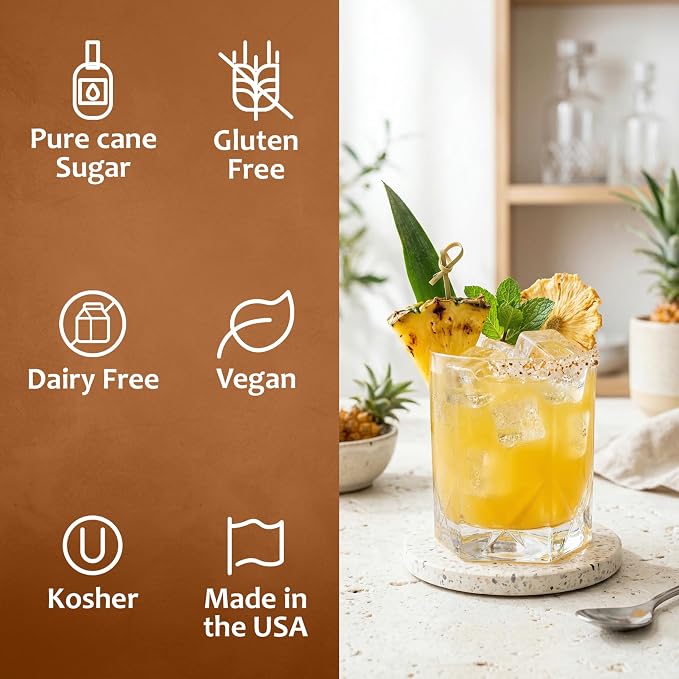Syruvia Pineapple Syrup, Flavored Syrup for Cocktails, Fruit Drinks, Lemonades, and Desserts – 25.4 fl oz - with Pump