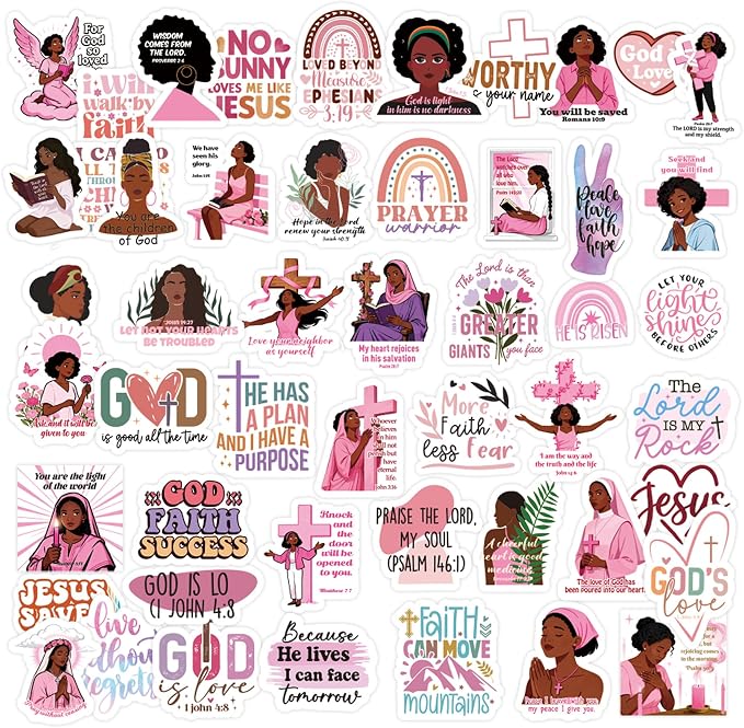 100 Pcs Christian Prayer Board Stickers, Jesus Sticker for Water Bottles Laptop Scrapbook Journaling Planner, Bible Study Vision Board Supplies Christian Easter Gifts