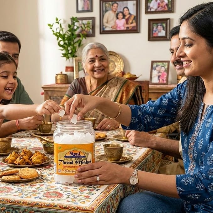 Rani Thread Misri (Rock Sugar/Dhaga Mishri) 17.5oz (1.1lbs) 500g PET Jar ~ All Natural | Gluten Friendly | No Colors | Vegan | Kosher | Indian Origin
