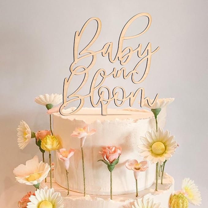 ZAIBIANHAO Baby in Bloom Cake Topper | ,Baby Shower Cake Sign,Pregnancy Reveal, Baby shower Decorations,Birth Announcement, Custom Baby Cake Topper
