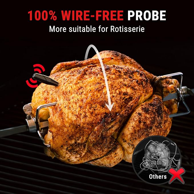 TempPro TempSpike 1000FT Wireless Meat Thermometer Digital with 2 Upgraded Ultra-Thin Probes, Kitchen Food Thermometer Cooking, Turkey, Smoker, BBQ, Grill Gift for Dad Husband (Previously ThermoPro)