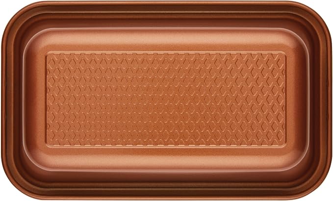Ayesha Curry Bakeware Nonstick Meatloaf/Loaf Pan Set, Two 9 Inch x 5 Inch, Copper