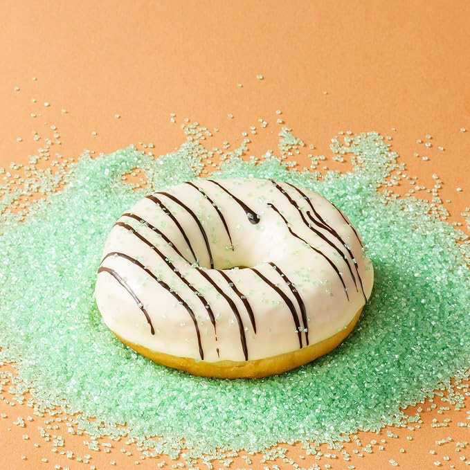 Sujoygar Green Sanding Sugar Sprinkles, 5oz Edible Grass Green Sprinkles for Cake Cupcake Toppings Chocolate Ice Cream Cookies Baking Decoration Mardi Gras Football Party Food Supplies