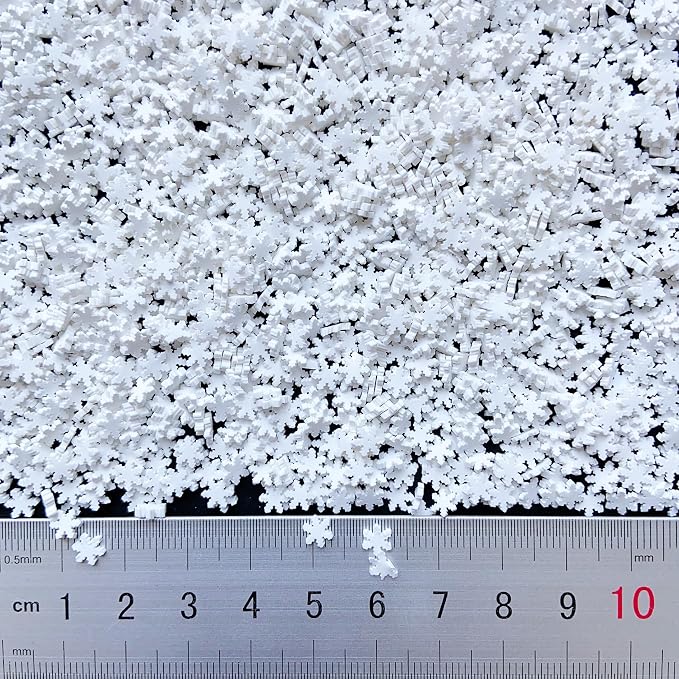 White Snowflake Polymer Clay Slices Nail Art Slices for Nail Art DIY Crafts Cake Phone Case (100G White Snowflake-3)