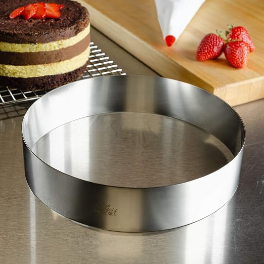 Fat Daddio's Stainless Steel Round Cake & Pastry Ring, 9 x 2 Inch