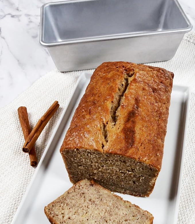 USA Pan Bare Bakeware Traditional Aluminized Steel Uncoated Small Loaf Pan, Made without nonstick coating, 1 Lb