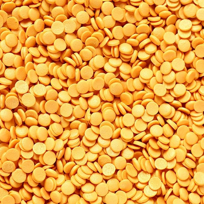 Gold Sprinkles, Confetti Sprinkles, Gold Round sprinkle for Cake Decorating, Cupcakes, Cookies, Macarons, Ice Cream, Perfect for Birthdays, Graduations, Anniversaries, Parties(120g/4.23oz)