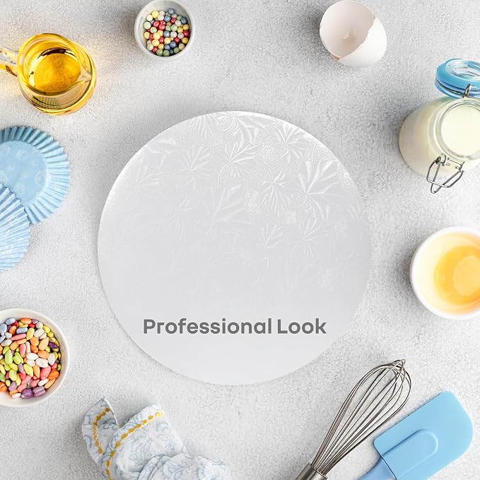 10 inch White Round Sturdy Cake Board Drums for Displaying Cakes, 1/2 inch Thick, (1-Pack)