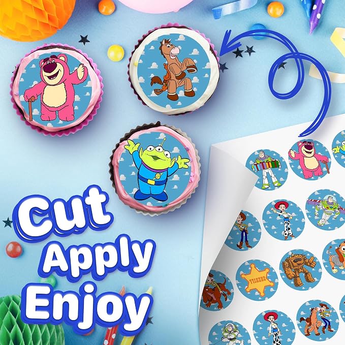 30 x Edible Cupcake Toppers – Classic story Themed Collection of Edible Cake Decorations | Uncut Edible on Wafer Sheet
