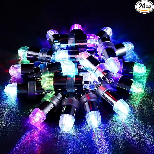 LIHAO 24PCS LED Balloon Lights Mini Battery Powered LED Party Lights Bulbs for Paper Lantern Balloon Pumpkin Wedding Halloween Christmas Party Decoration Centerpieces (Colorful)