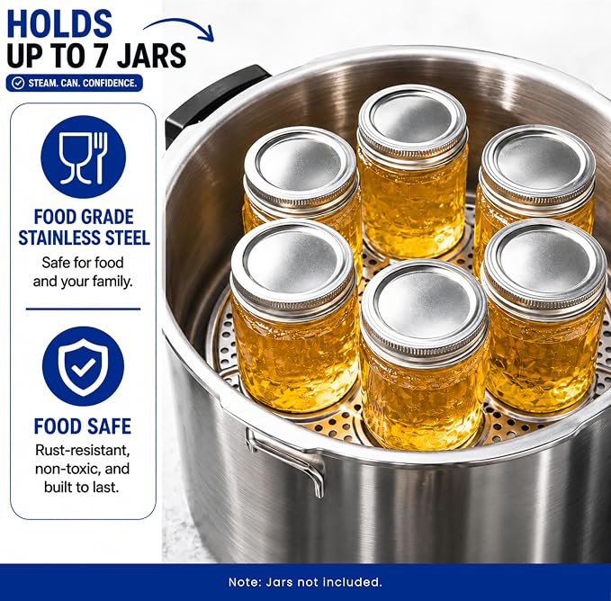 Supa Ant 10.8in Canning Rack for Pressure Canner (3pcs) - Stainless Steel, Stackable & Heavy-Duty Rack with Base - Universal Fit, Compatible with Supa Ant, Presto, All American & More