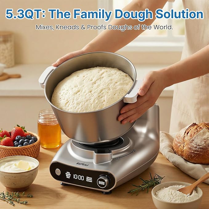 Electric Dough Mixer, Stand Mixer with Meat Grinder, Juicer