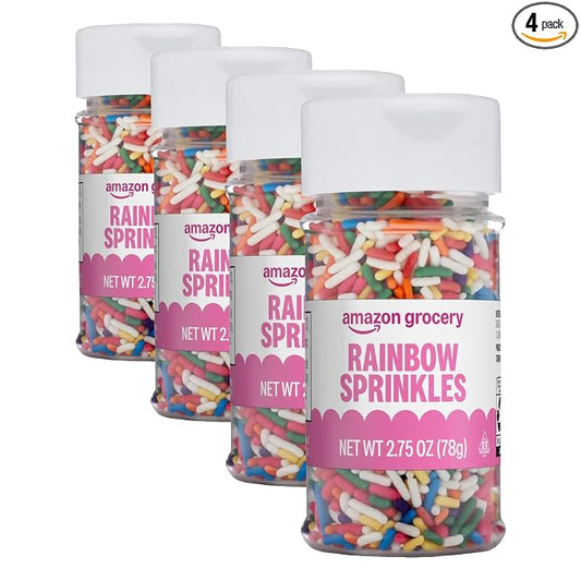 Amazon Grocery, Rainbow Sprinkles, 2.75 Oz (Pack of 4)