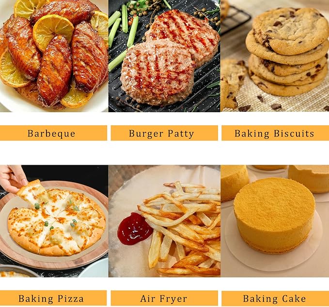 150 Pcs Round Baking Parchment Paper, 50 Each of 7", 8", 9", Unbleached Non-Stick Round Baking Sheets Precut Liners for Cake Pans Air Fryer Grilling Pizza Springform Pan