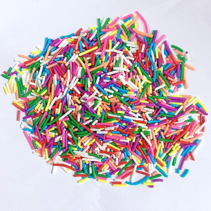 Sentovac Rainbow Jimmies Sprinkles Edible for Cake Decorating Rainbow Sprinkles Sugar Candy Cookie Cupcake Topper Ice Cream Baking Decorations Wedding Halloween Christmas Supplies 3.53oz