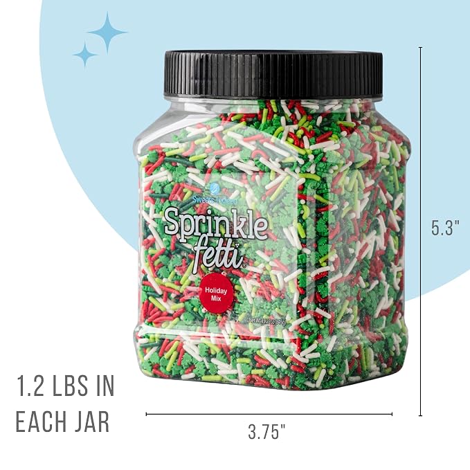 Sweets Indeed, Bulk Sprinkles, 1.3 pounds, Sprinkle Mix, Perfect for Cake Decorations, Baking Ice Cream Cookies Cupcake Topper (Mini Heart) (Holiday)