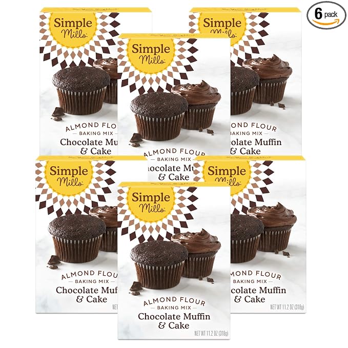 Simple Mills Almond Flour Baking Mix, Chocolate Muffin & Cake Mix - Gluten Free, Plant Based, Paleo Friendly, 11.2 Ounce (Pack of 6)