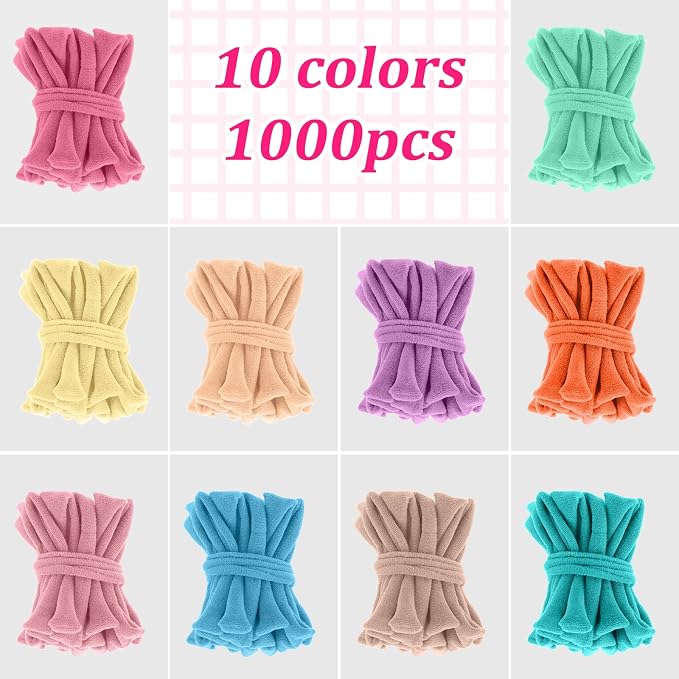Kifmurase 1000 Pcs Refill Loops for 7 Inch Weaving Loom, 10 Colors Loom Loops for Potholder Making, Elastic Weaving Loop Craft Flexible Loom DIY Kit Craft Bands for Adults DIY Projects Gifts (Macaron)