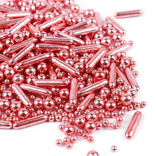 Rose Gold Sprinkles for Cake Decorating, Valentine Sprinkles, Rose Pearl Sugar Cupcake, Cookies, Ice Cream Toppings, 3.5 Ounces Cake Decorationss Baking, Perfect for Wedding, New Year’S Eve, Christmas Party