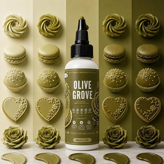 Confect Olive Grove Gel Food Coloring – Highly Pigmented Gel Based Food Color for Buttercream, Cakes, Cookies & Baking – 60mL / 2 FL OZ