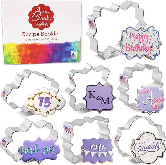 Ann Clark Plaques and Frames Cookie Cutters 7-Pc. Set Made in USA