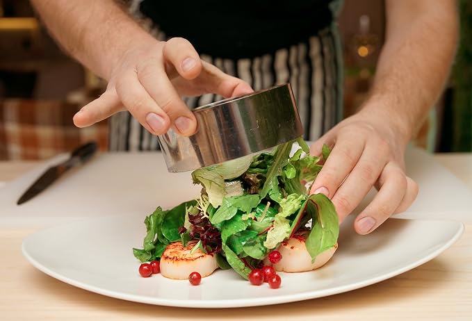 Cutlery-Pro Food Plating Presentation Ring, Cat Cora Approved, 18/8 Stainless Steel, 3.5 x 2-Inch