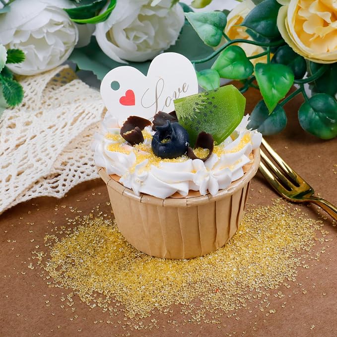 Yellow Sanding Sugar - Sparkling Sugar Crystals for Baking Decorations (130g/4.6oz) - Edible on Cookies, Cupcakes, Cakes, Ice Cream | Wedding, Party, Valentines Sugar Sprinkles
