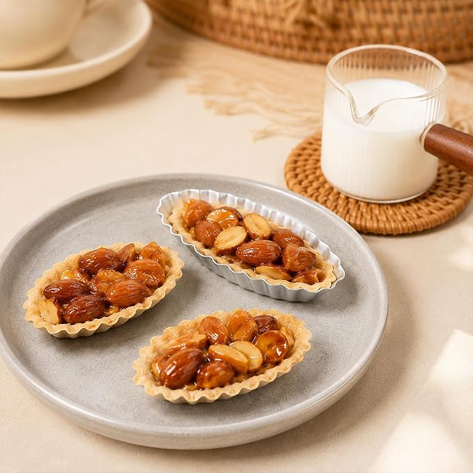 25PCS Egg Tart Molds Aluminum Alloy Reusable Boat Tart Tin Baking Cake Mini