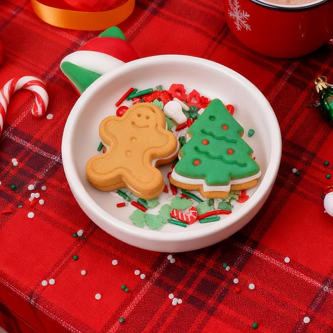 Christmas Sprinkles for Cookies Holiday Assortment 8 oz, White Red and Green Sprinkles Edible Jimmies, Nonpareils and Sanding Sugar Pearls for Decorating Christmas Cookies, Baking, Cupcakes, Cakes, Desserts