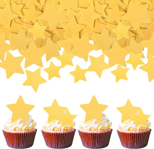60 PCS Edible Gold Star Cupcake Toppers Edible Stars for Cake Decorating Edible Twinkle Star Cupcake Picks Baby Shower Cake Decorations for Wedding Engagement Bridal Shower Birthday Party Supplies