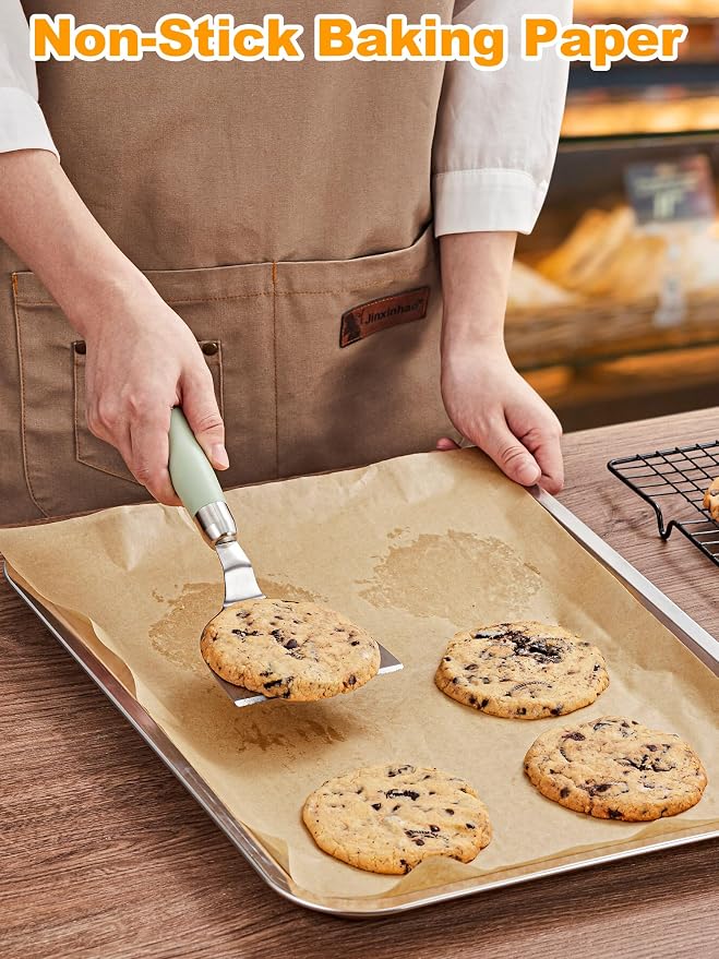 SMARTAKE 200 Pcs Parchment Paper Baking Sheets, 13x18 Inches Non-Stick Precut Baking Parchment, for Baking Grilling Steaming Bread Cup Cake Cookie and More (Unbleached)