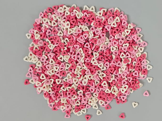 Edible Valentines Sprinkles for Baking,Pink, Red and White Heart,Jimmies,Nonpareils,Sanding Sugar for Love Valentines Day Cake Cookies Cupcake Topper Decorating(4 Bottles)