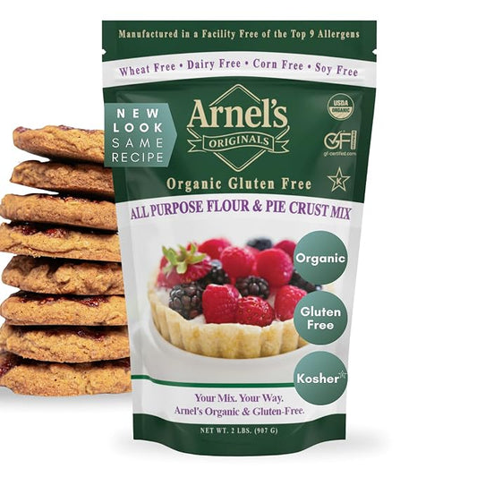 All Purpose Flour & Pie Crust Mix, Certified Gluten free, Organic, non-GMO Verified, Certified Kosher, Gluten Free Baking, 1:1 Substitute for Traditional Flour, 2 Pounds