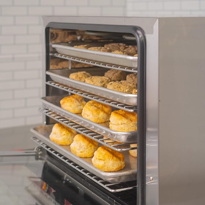 Kratos Commercial Oven, Half Size Countertop Electric Convection Oven with Steam Control, Stainless Steel, 208/240V (29M-059)