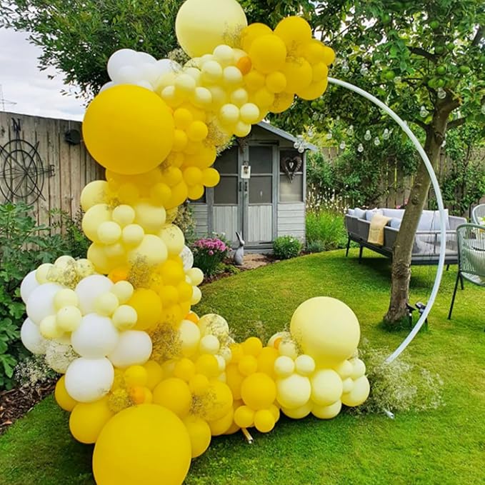 120pcs Yellow Balloon Arch Kit, 18 12 10 5 inch Yellow Latex Balloons Different Sizes Balloon Garland for Baby Shower Sunflower Bee Wedding Birthday Party Decorations