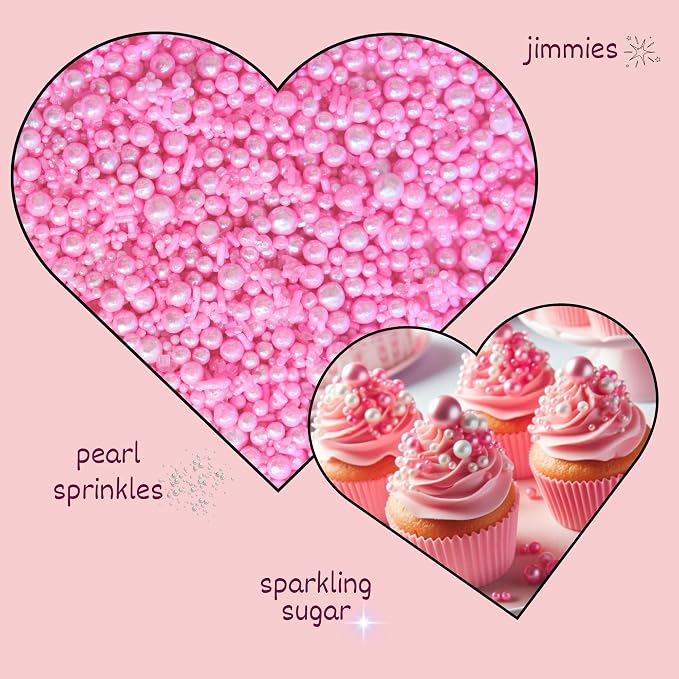 Confect Baby Pink Sprinkles – Premium Pink Pearl Cake & Cupcake Sprinkles (4.2 Oz) – Bake Stable, Soft Chew, No Synthetic Dyes – Edible Decorating Sprinkles for Cookies, Baking & Cake Decorations