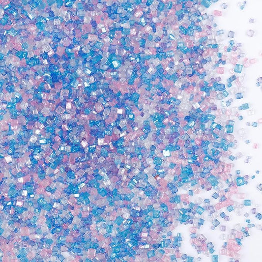 Mermaid Sanding Sugar Sprinkles - Sparkling Sugar Crystals (130g/4.6oz) | Blue Purple Pink White Sugar Sprinkles for Baking Decorations, Cookies, Cupcakes, Cakes, Ice Cream Toppings