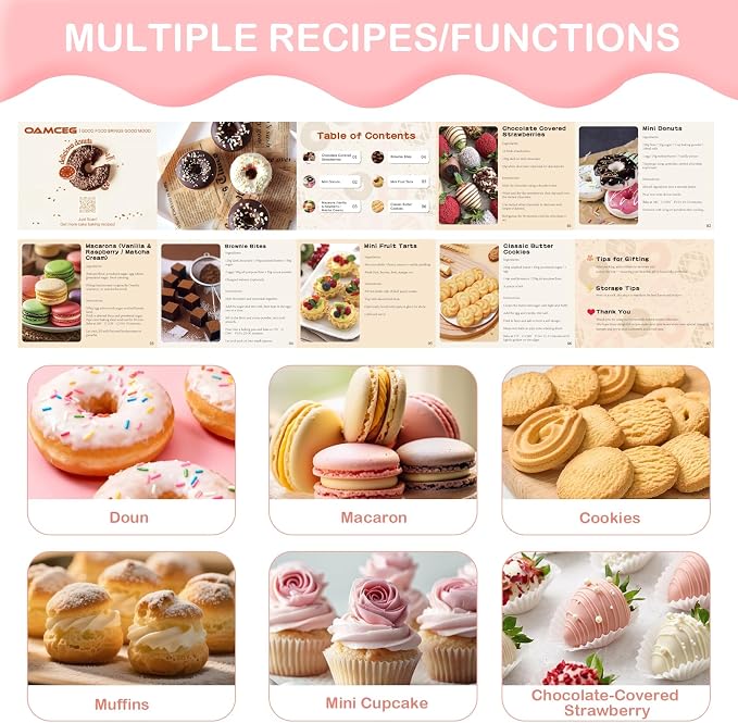 OAMCEG 30 Pack Cookie Boxes with Window, 8x6x2.5 Inch Bakery Treat Boxes for Christmas Holiday Gift Giving, Desserts, Donuts, Pastries-Pink