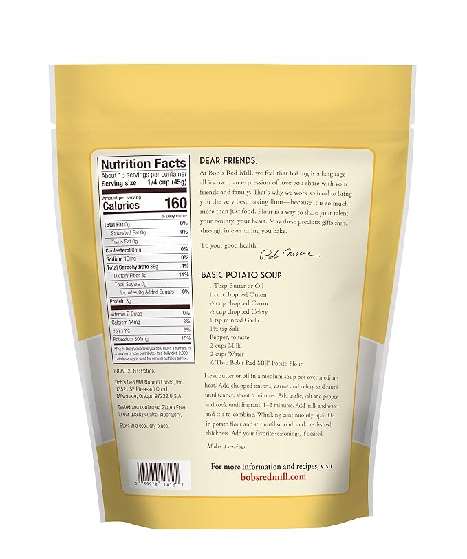 Bob's Red Mill Potato Flour, 24oz (Pack of 4) - Non GMO, Vegan, Kosher