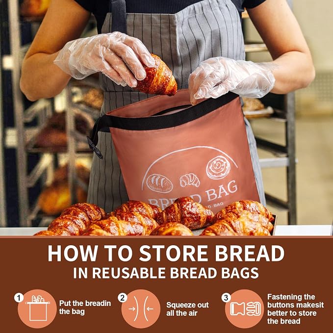 2 Pack Bread Bags for Homemade Loaf (17" x 13") - XL Reusable Sourdough Keeper to Keep Fresh, Pure Cotton Beeswax Lining, Food Storage Bag with Instructions on Gift Box (Orange&Grey)