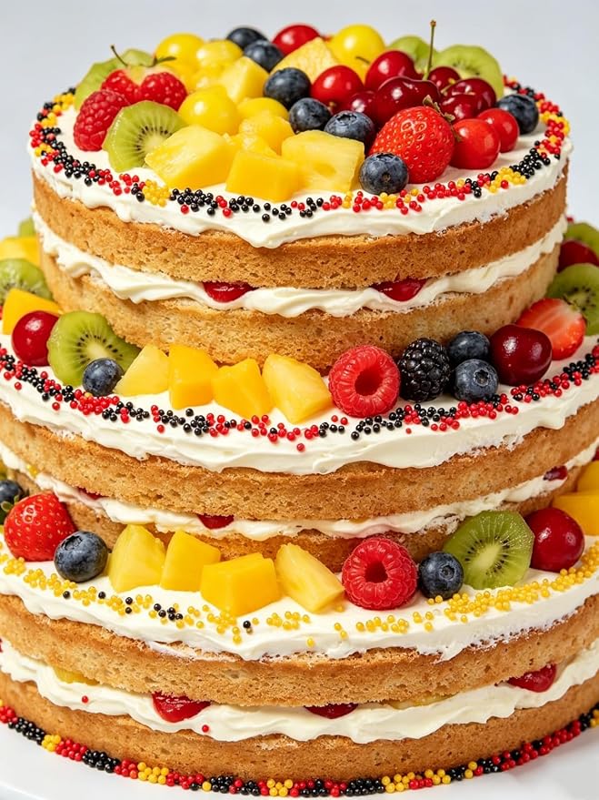 HeDeon&Rles Black Red Yellow Nonpareil Pearls Sprinkles for Baking Decorating 90g/3.17oz 4 Size Mix Edible Preals for Cake Cupcake Pancake Icing Decoration Independence Christmas Halloween Supplies