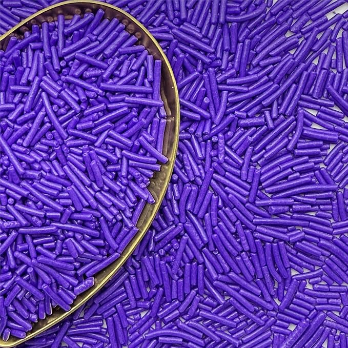 CandiJumpin Purple Jimmy Sprinkles, Purple Sprinkles for Cake Decorating Edible Cake Jimmies Edible Crunchy Jimmies Ice Cream Toppings, Baby Shower Party Wedding Christmas Supplies 3 OZ