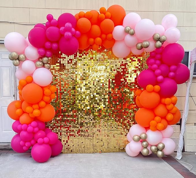 Orange Balloon Arch Kit, 143Pcs Matte Orange Latex Balloon Garland kit, 18 12 10 5 Inch Different Size Balloons for Thanksgiving Day Fall Theme Party Birthday Halloween Anniversary Decorations